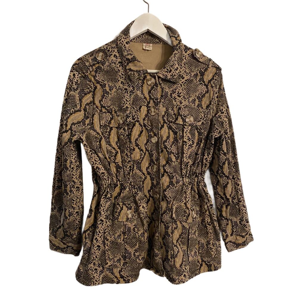 I Joah Premium Reptile Print Fitted Jacket Size M
